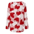 thumbnail image 4 of Cameland Chemises Grande Taille pour Femmes Imprimé Cœur Hauts de la Saint-Valentin Manches Longues Tunique Col Rond Blouses, 4 of 4
