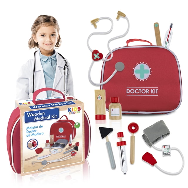 Juguete De Madera Maletín De Doctor Infantil Juego de Simulación Set Médico de Juguete Para Niños Kids House kids HousRPL13e