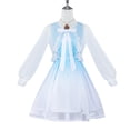 thumbnail image 2 of Peluca de disfraz de Cosplay de Game Ganyu, falda con lazo y abrigo, uniforme para mujer, peluca, tocado, traje de fiesta de carnaval de Navidad y Halloween, 2 of 4