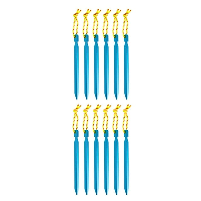 Greeniant 6X tienda de campaña clavijas cuerda jardín estacas tierra clavo aleación de aluminio Metal para patio hamaca equipo accesorio azul Azul 2Conjunto