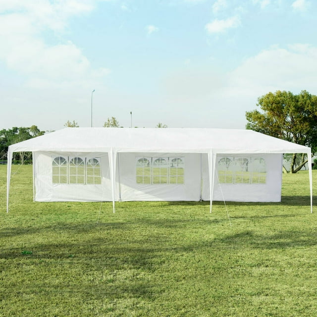 Gymax Pavillon Robuste 10'x30 Pieds pour Mariage, Auvent de Fête, Pavillon Extérieur