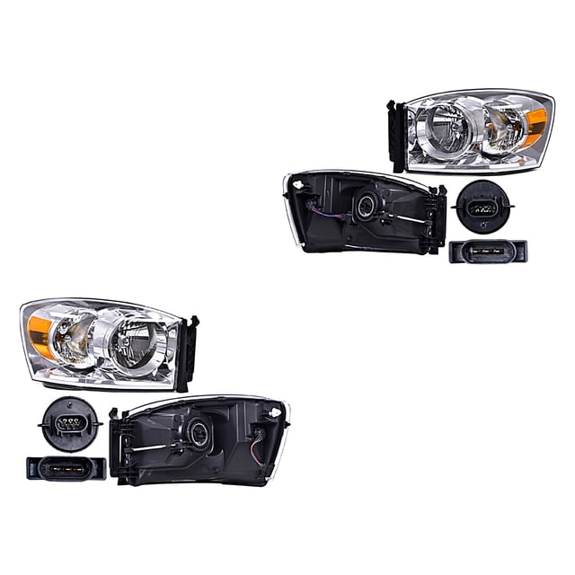 Par de Faros Ram 2006 A 2008 Dodge S/Franja DEPO .