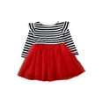 thumbnail image 3 of Infant Toddler Baby Girl Valentine's Day Outfit Dress Striped Love Heart Tulle Tutu Skirt Party Princess Dresses, 3 of 6