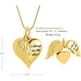 thumbnail image 5 of Angel Wing Heart Urn Necklace for Ashes Forever in My Heart Pendant Cremation Necklace Stainless Steel Ashes Jewelry for Dad Mom Papa Husband Wife Ashes Pendant, 5 of 7