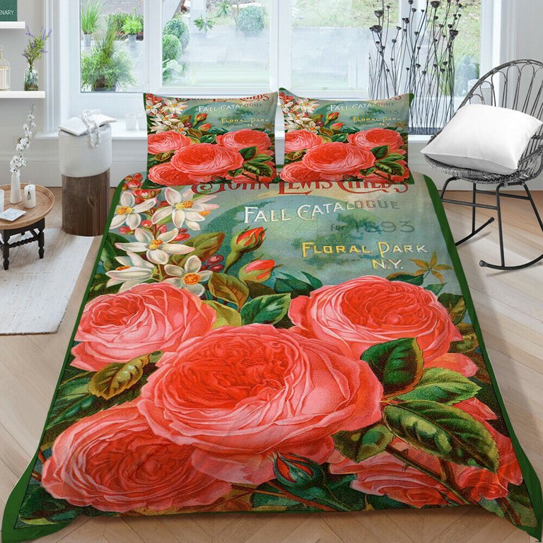 Bedspread Set Flower Print Bed Sheet Fashion Bed Sheets Soft For