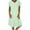 Mint Green, variant on Summer Casual Dresses for Women Solid Color Midi Dress V Neck Short Sleeve A-Line Dress