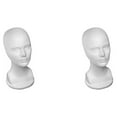thumbnail image 2 of QualitChoice Foam Mannequin Head Male Model Wigs Prop Shop White Deflection Rack Professional Wear-resistant Holder Styrofoam Shelf Male 2Set, 2 of 6