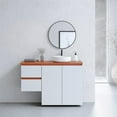 thumbnail image 2 of Randalco Indiana 48" Modern Wood Bathroom Vanity Cabinet in Autumn Oak & White, 2 of 4