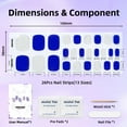 thumbnail image 7 of DUKASOU Toenail Stickers-Semi Cured Gel Toenail Strips-Navy Blue, Long Lasting DIY Salon Nail Art Stickers Kit for Adults, 26 Count, 7 of 7