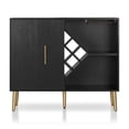 thumbnail image 3 of Furniture of America Tarte Wood Multi-Storage 4-Shelf Wine Buffet Server, Black, 3 of 11