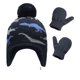 thumbnail image 5 of Minnieouse Gorro Conjunto de guantes Diseño de orejeras Gorros de punto para niños con patrones de dinosaurios Dibujos animados Accesorios de invierno Sombreros agua Azul L 4-5 ans Minnieouse AP009413-15B, 5 of 6