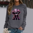 thumbnail image 1 of TINZ Chandail à Motif pour Femmes, Chandails en Molleton Oversize, Col Rond, Manches Longues, Chandail à Fermeture Éclair Complète, Veste à Capuche Française, Chandail Coloré pour Femmes, 1 of 5