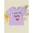 thumbnail image 2 of Bagilaanoe Little Girls Boys Summer T-Shirt Letter Heart Print Short Sleeve Tees 1T 2T 3T 4T 5T 6T 7T 8T Kids Casual Tops, 2 of 9