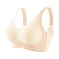 thumbnail image 3 of Sport Bras For Women No Underwire Wireless Plus Size Bralettes For Women With Support Seamless Bras Full Coverage Push Up Bra V Neck Bras For Older Women Mothers Valentines Day Gifts #06 Beige,Xxl, 3 of 7