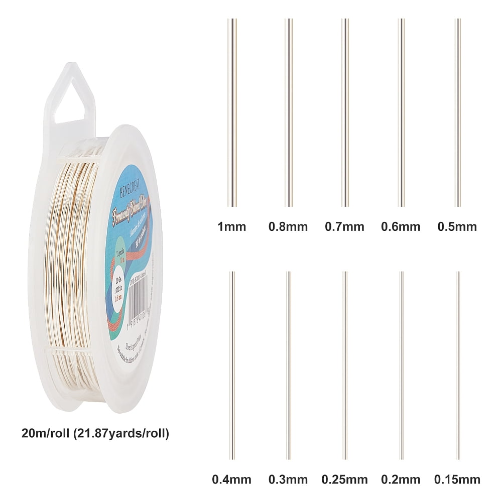 Round Copper Craft Wire for Jewelry Making for Jewelry Making Silver 0.15~1mm 10rolls/set for DIY