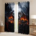 thumbnail image 2 of jejeloiu Wild Dragon Blackout Curtains Set of 2 (52x84 Each),Magic Cartoon Animal Window Curtains,Black Orange Curtains and Drapes For Boys Kids,Microfiber Bedroom Decor, 2 of 6