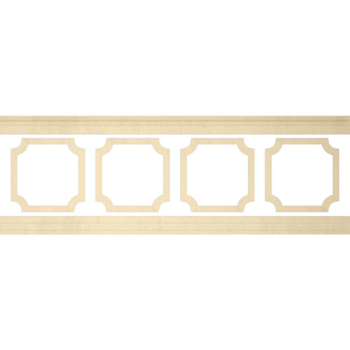 Ekena millwork 94 1/2"L (Adjustable 32"H to 36"H) Ashford Scalloped Panel Traditional Wainscot Paneling Kit