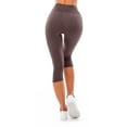 thumbnail image 4 of EchfiProm Capri Athletic Leggings for Women Coffee Sports Elastic Waist Running High Waist Pants L, 4 of 7