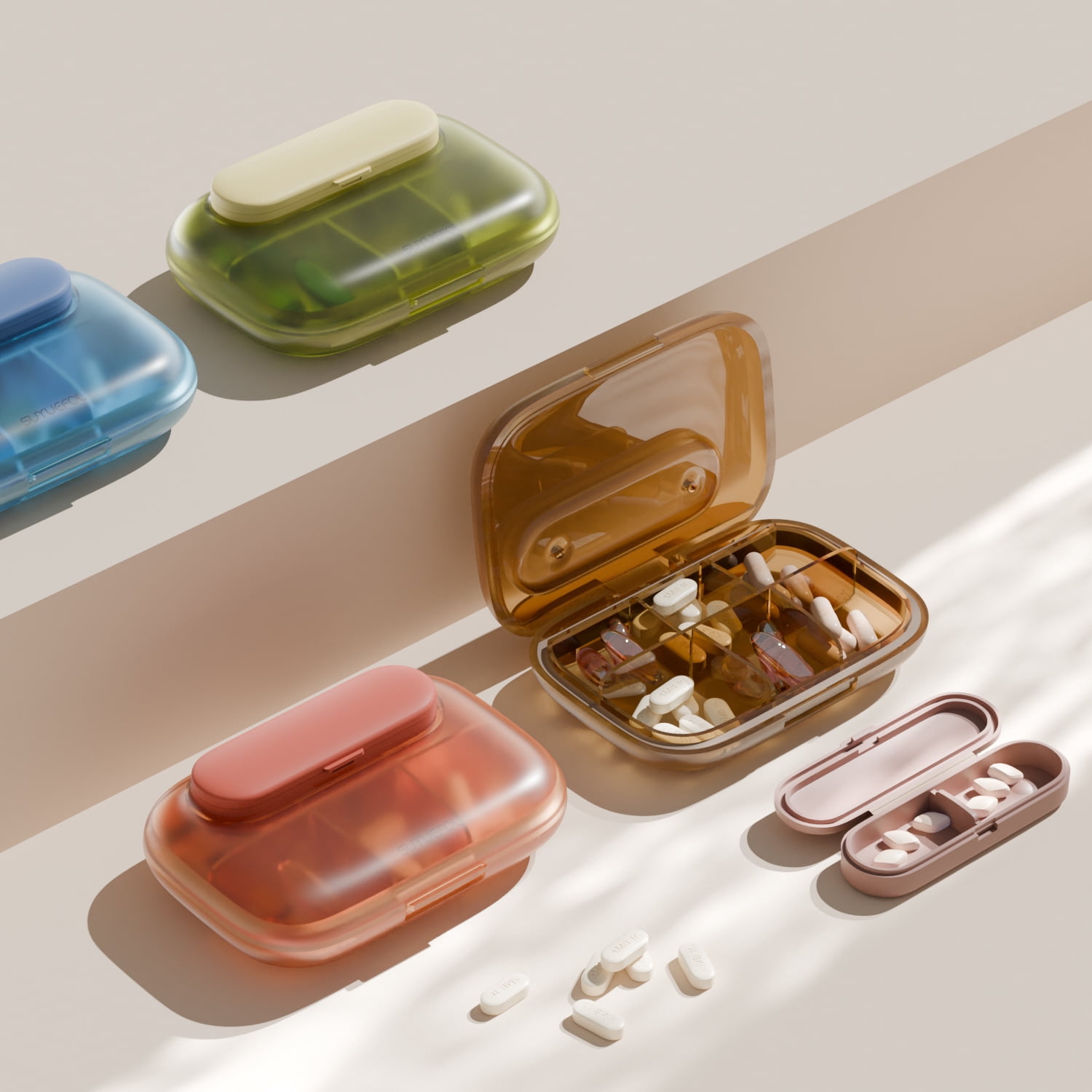 Daily Portable Mini Pill Box 3 Times a Day Medicine Organizer Portable Tablet Pill Vitamin Supplement Storage Case