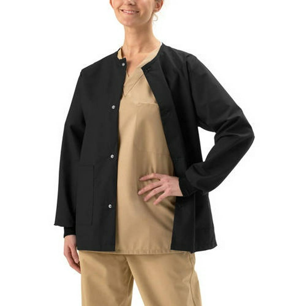 Medline ComfortEase Unisex SnapFront WarmUp Scrub Jacket Walmart