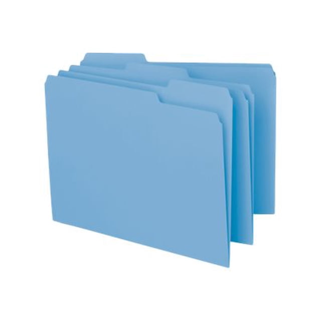 Smead Letter Tabbed File Folders, Blue, 100 Count