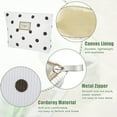 thumbnail image 5 of Unique Bargains Corduroy Makeup Bags Polka Dot Cosmetic Bag Corduroy Zipper Makeup Bag Travel Women's Make Up Bag White, 5 of 7