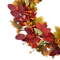 thumbnail image 6 of Northlight Leaves and Berries Artificial Fall Harvest Wreath - 20", 6 of 11