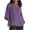 Purple, variant on DeHolifer Women's Tops Plus Size Cotton Linen V-Neck 3/4 Sleeve Solid Color Casual Loose Blouse T-Shirts Army Green 5XL