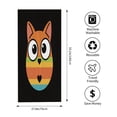 thumbnail image 6 of Colorful Cartoon Owl Beach Towel - Vibrant Rainbow Stripes & Heart Design Perfect for Pool Travel and Bath Use, 6 of 6