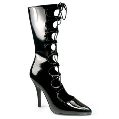 Seduce-1049, 5'' Open Front Ankle Boot with Lace-up (Best Open Front Boots)
