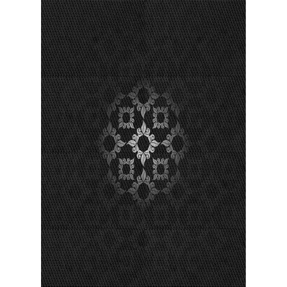 Ahgly Company Indoor Rectangle Patterned Black Novelty Area Rugs, 5' x 7'