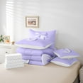 thumbnail image 4 of Erosebridal Initial Letter J Bedding Sets King Size, Purple Comforter Sets with Sheets, Kawaii Bow-tie Reversible Bed Set, Lightweight Room Decorative, 7 Pieces, 4 of 6
