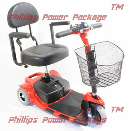 Zip'r Mobility - Zip'r Roo - Travel Scooter - 3-Wheel - 16.5"W x 14.5"D - Red