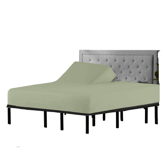 Split Head Flex King Size - 100% Giza Cotton -Ultra-Soft Hotel Luxury - Deep Pocket - Durable and Long Lasting - FlexTop King Fitted Sheet (Split Head Flex King, Sage)