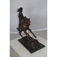 thumbnail image 6 of Nifao Remington Cowboy on marble Bronze Statue – Home Decor Sculpture, 24"L x 9"W x 23"H, 6 of 12