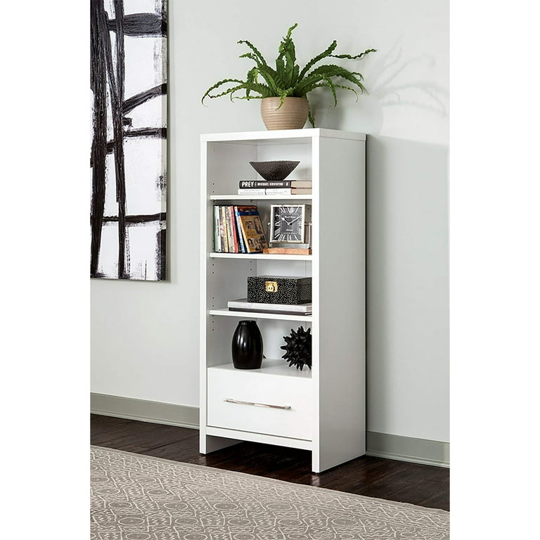 ClosetMaid 165100 Decorative Storage Tower Bookcase with Drawer, White (2  Pack)