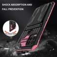 thumbnail image 6 of SaniMore for Motorola G Stylus 5G 2021 Camera Protection Case, Rugged PC Back & TPU Bumpers Cover with Invisible Sliding Card Slot & Kickstand Upgraded Military Shockproof Protective Shell, Pink, 6 of 9