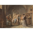 thumbnail image 3 of Pierre Henri Revoil 14x11 Black Modern Framed Museum Art Print Titled - Joan of Arc Imprisoned in Rouen (1819), 3 of 5