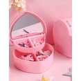 thumbnail image 3 of Joyero Portatil de corazon, con espejo, organizador kawaii en forma de corazon color rosa, 3 of 6