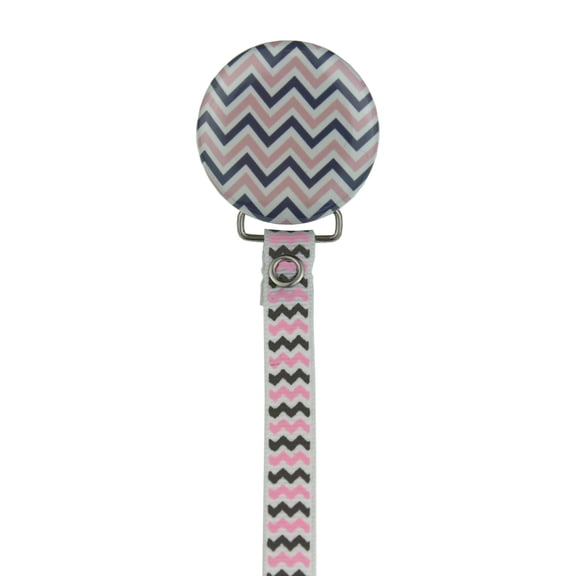 Chevron Design Ribbon Pacifier Clip