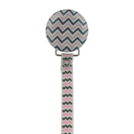 Chevron Design Ribbon Pacifier Clip