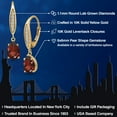 thumbnail image 2 of Gem Stone King 10K Yellow Gold Red Garnet and Lab Grown Diamond Dangle Earrings for Women | 2.70 Cttw | Gemstone January Birthstone | Pear Shape 8X6MM, 2 of 6