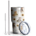 thumbnail image 2 of 30oz Dogs with Sunflowers Tumblers Stainless Steel Tumbler with Lid and Straw,Vacuum Insulated Double Wall Travel Tumbler Cups Mug with Cleaning Brush for Coffee,Tea, 2 of 7