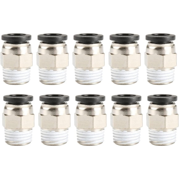 LAICAIW 1/4" PT Male Thread 8mm Straight Pneumatic Push in Quick Fitting Connectors for PETF Tube 10Pcs
