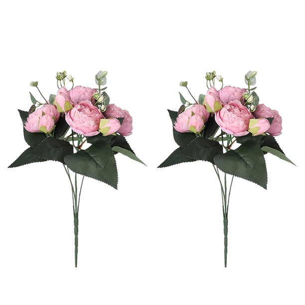 Flores artificiales ecológicas Naiovety 2 piezas Decoración rosa