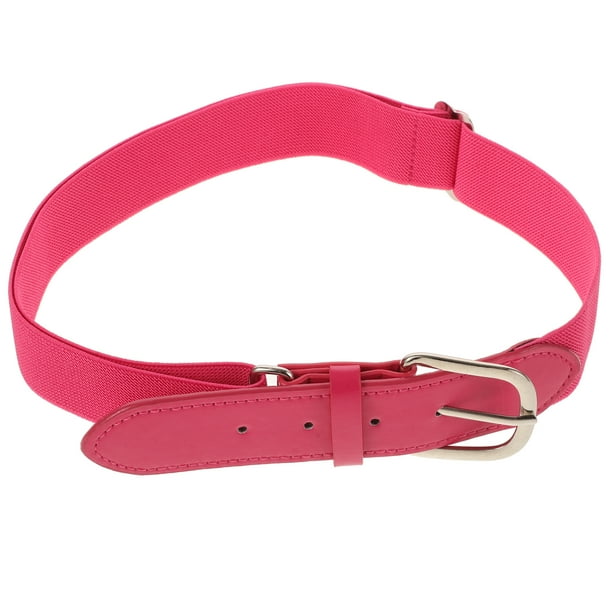 Cinturón de béisbol juvenil, cinturón de Softbol elástico ajustable, cinturón de cintura de Pu para niños, niñas, adultos, jugadores, equipos deportivos, color rosa