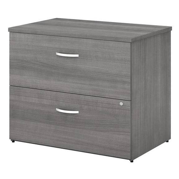 Scranton & Co Furniture 2 Drawer Lateral File Cabinet in Platinum Gray