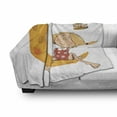 thumbnail image 3 of Feminine Soft Flannel Fleece Throw Blanket, Little Girl Sitting Barefoot Moon with Eye and Lamp Childhood Mystery Theme Cartoon, Cozy Plush for Indoor and Outdoor Use, 50" x 60", Orange, by Ambesonne, 3 of 6