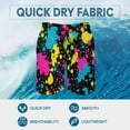 thumbnail image 5 of Neon Splash Beach Board Shorts with Pockets Mens Swim Trunks Quick Dry Stretch Board Shorts with Soft Mesh Lining Novelty Beach Short with Pockets Men Pajama Bottom Pants with Drawstring & Pockets, 5 of 7