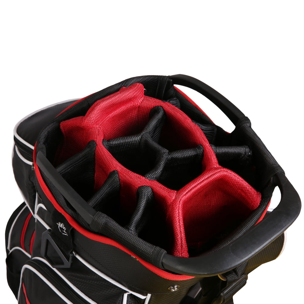 Caddymatic Golf Tour 14-Way Cart Bag - Black/Red